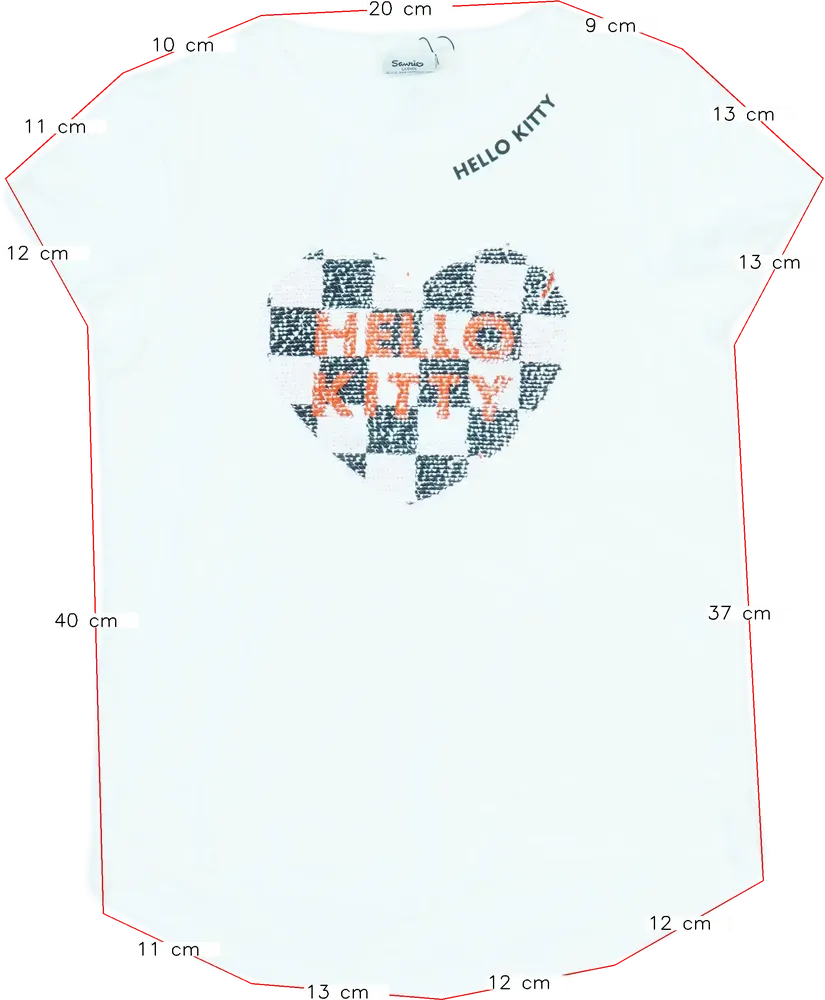 Fehér Sanrio Póló EU 164 / UK 14 év / US 14 év/XL