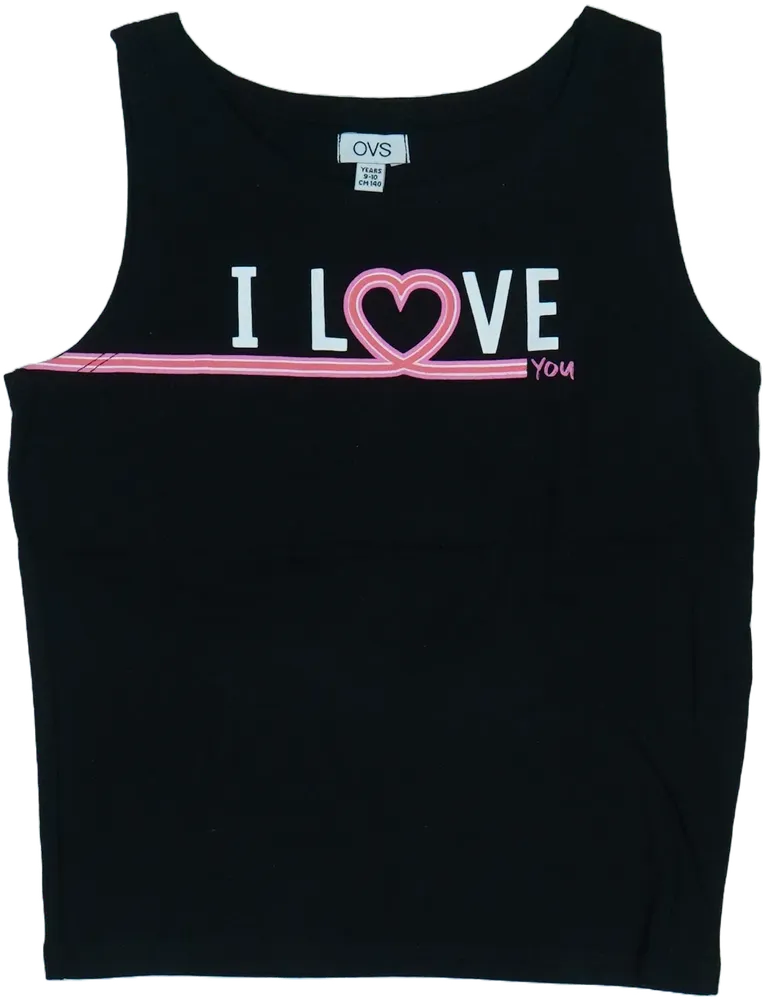 Fekete OVS Lányka / Női ujjatlan póló / top EU 140 / UK 10 év / US 10 év/L