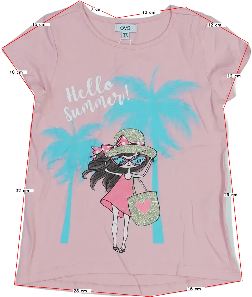 Rózsaszín OVS Póló EU 116 / UK 6 év / US 6 év/S
