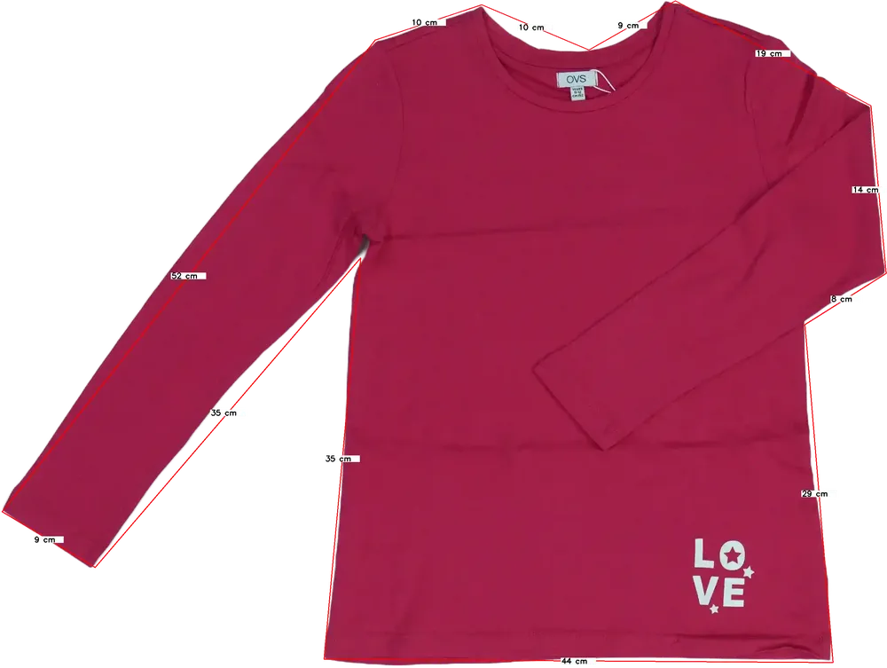 Rózsaszín OVS Hosszú ujjú felső EU 152 / UK 12 év / US 12 év/L