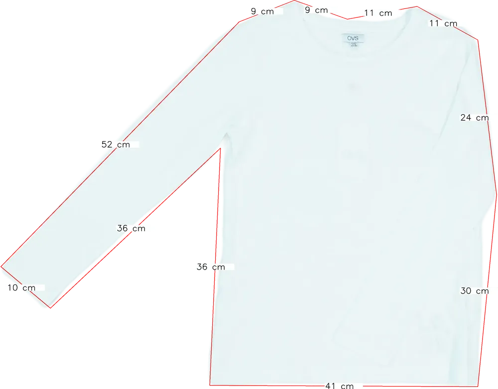 Fehér OVS Hosszú ujjú felső EU 152 / UK 12 év / US 12 év/L