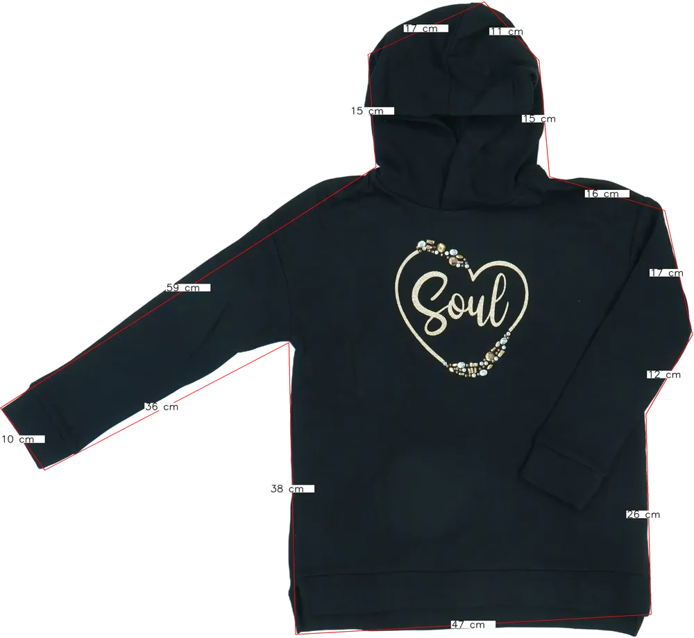 Fekete OVS Kapucnis pulóver EU 146 / UK 11 év / US 12 év/L