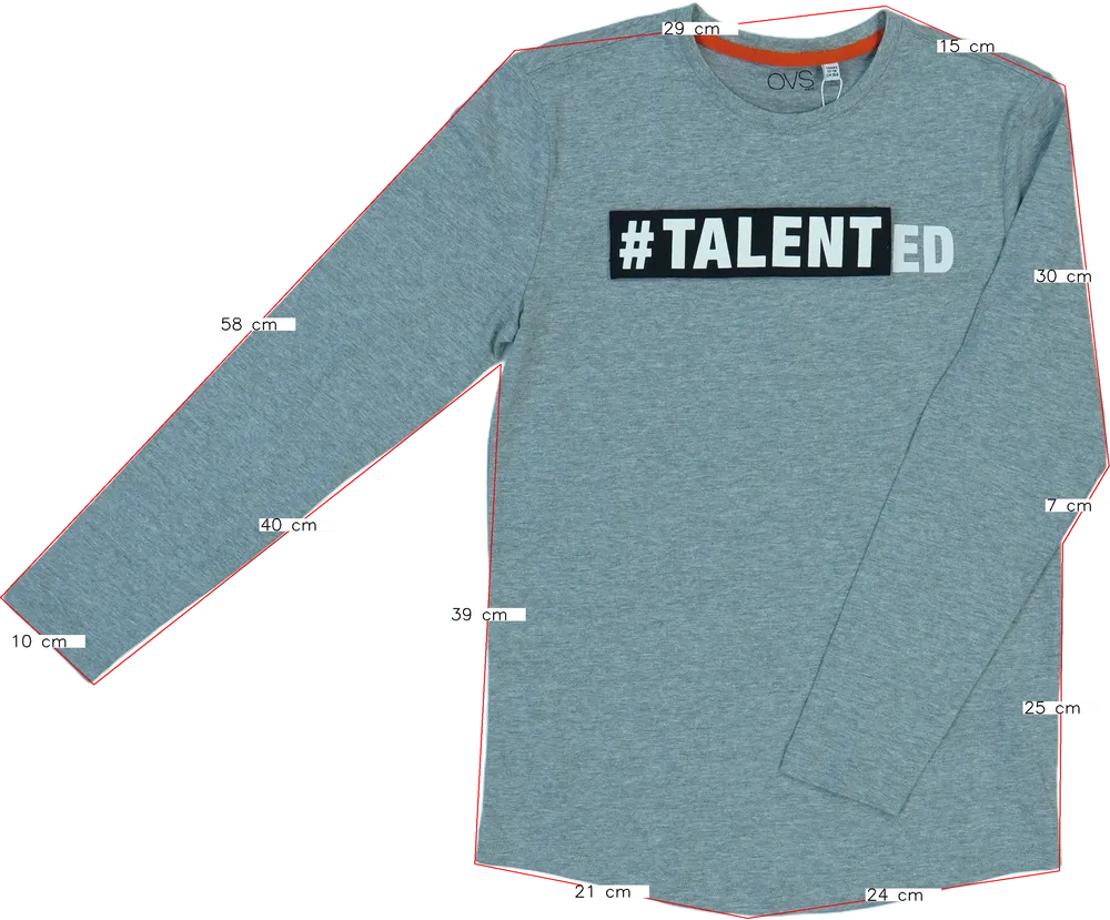 Szürke OVS Hosszú ujjú felső EU 164 / UK 14 év / US 14 év/XL