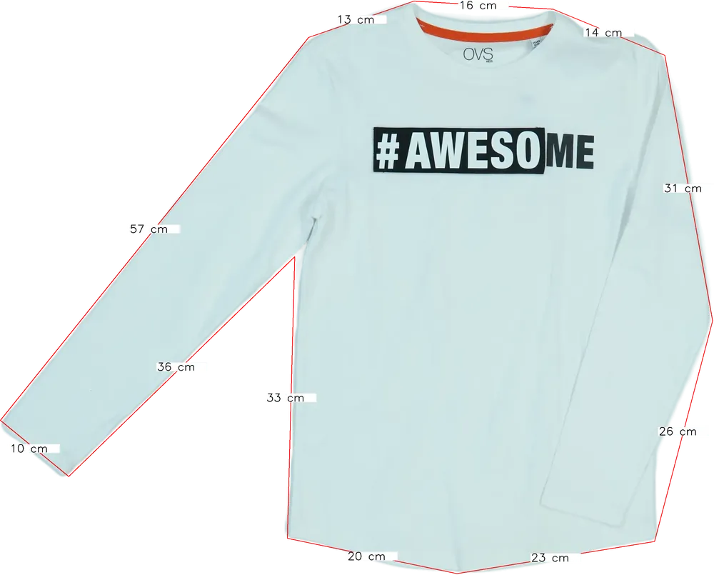 Fehér OVS Hosszú ujjú felső EU 158 / UK 13 év / US 14 év/XL