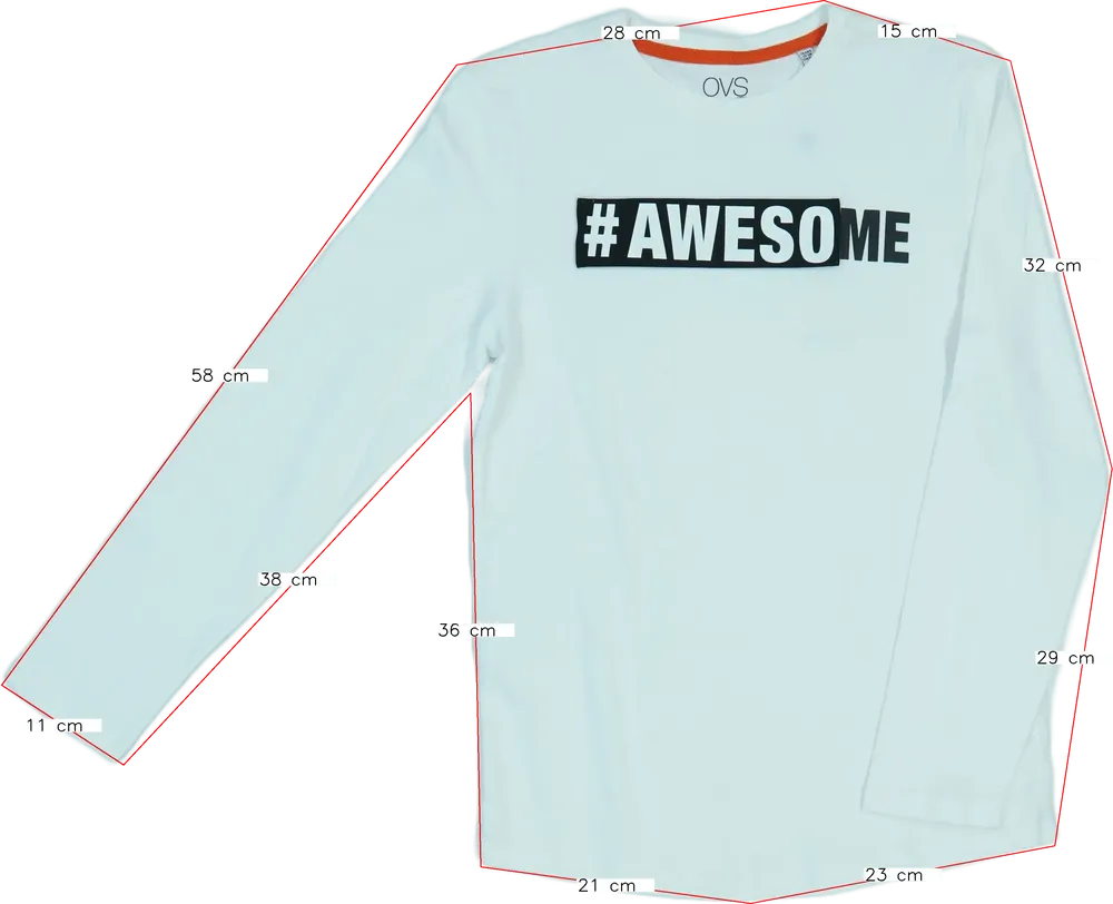 Fehér OVS Hosszú ujjú felső EU 164 / UK 14 év / US 14 év/XL