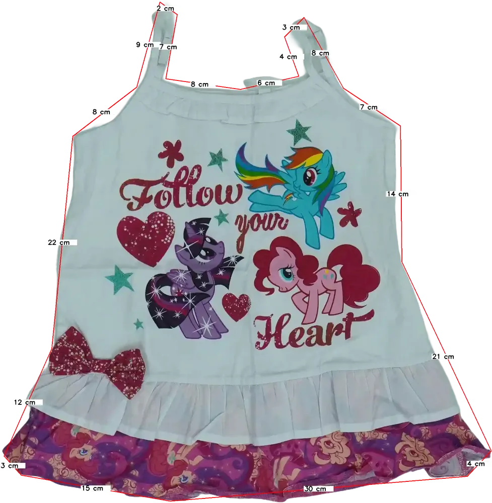 Fehér My Little Pony Tunika EU 122 / UK 7 év / US 7 év/M