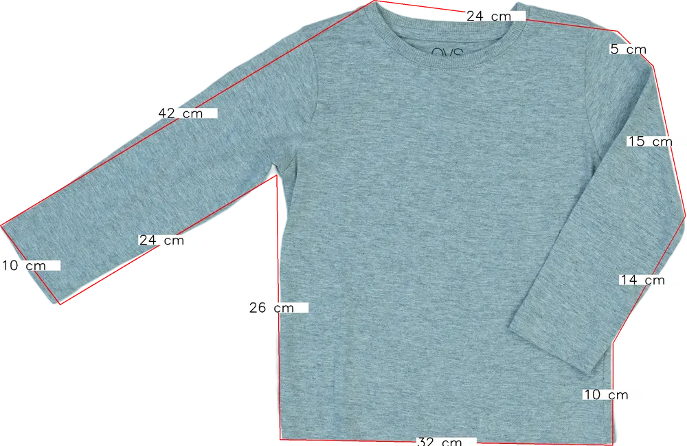 Szürke OVS Hosszú ujjú felső EU 98 / UK 3 év / US 3T