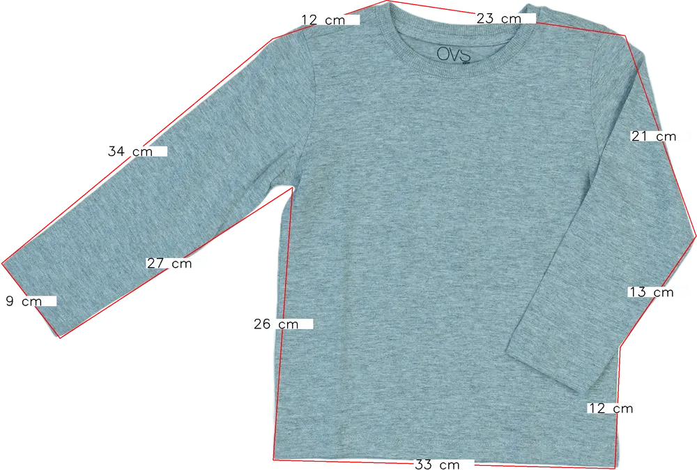 Szürke OVS Hosszú ujjú felső EU 104 / UK 4 év / US 4T/XS