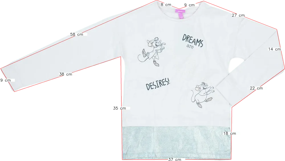 Rózsaszín Disney Hosszú ujjú felső EU 140 / UK 10 év / US 10 év/L