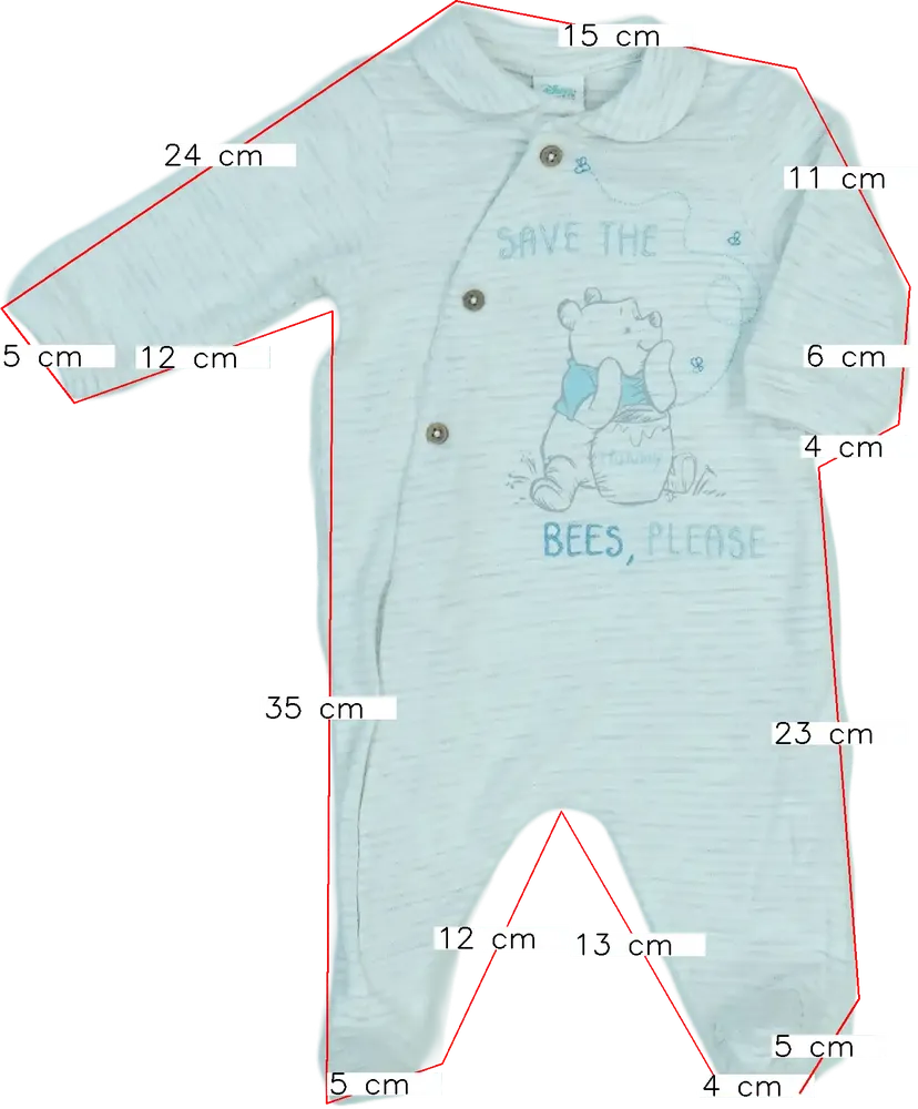 Szürke Disney Hosszú ujjú rugdalózó EU 56 / UK Újszülött / US Újszülött