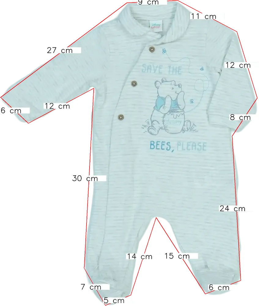 Szürke Disney Hosszú ujjú rugdalózó EU 62 / UK 0-3 hónap / US 0-3 hónap