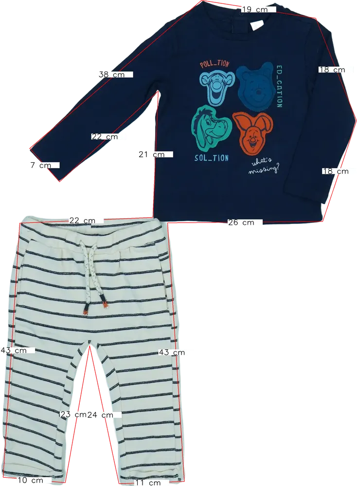 Kék Disney 2 részes szett - Felsőruházat és nadrág EU 92 / UK 2 év / US 2T