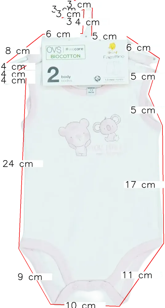 Rózsaszín OVS - Fagottino Csomag - Body EU 62 / UK 0-3 hónap / US 0-3 hónap