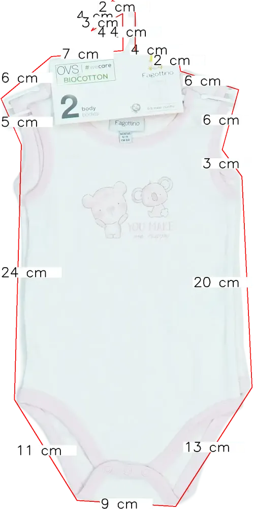 Rózsaszín OVS - Fagottino Csomag - Body EU 74 / UK 6-9 hónap / US 6-9 hónap