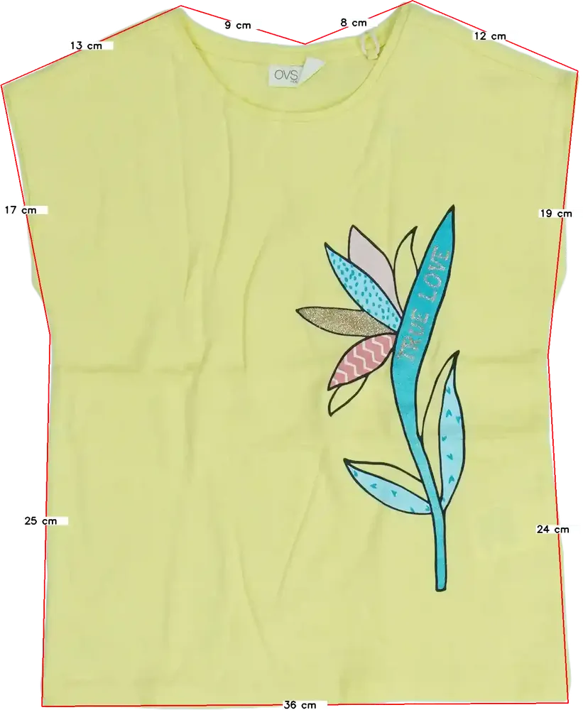 Sárga OVS Póló EU 122 / UK 7 év / US 7 év/M