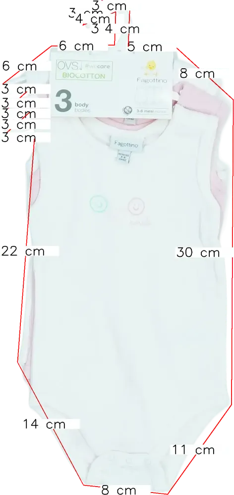 Rózsaszín OVS - Fagottino Csomag - Body EU 68 / UK 3-6 hónap / US 3-6 hónap