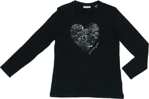 Fekete OVS Hosszú ujjú felső EU 146 / UK 11 év / US 12 év/L