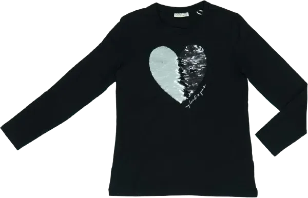 Fekete OVS Hosszú ujjú felső EU 146 / UK 11 év / US 12 év/L