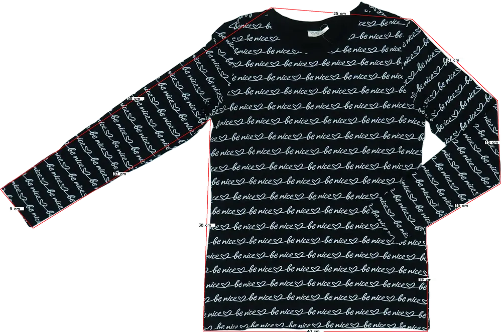 Fekete OVS Hosszú ujjú felső EU 152 / UK 12 év / US 12 év/L