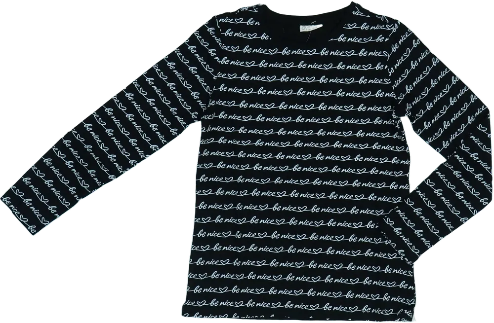 Fekete OVS Hosszú ujjú felső EU 158 / UK 13 év / US 14 év/XL