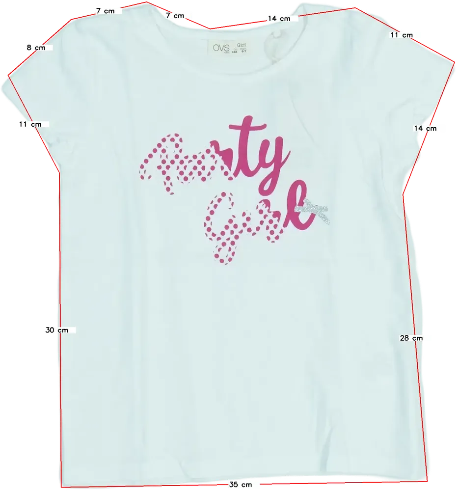 Fehér OVS Póló EU 122 / UK 7 év / US 7 év/M