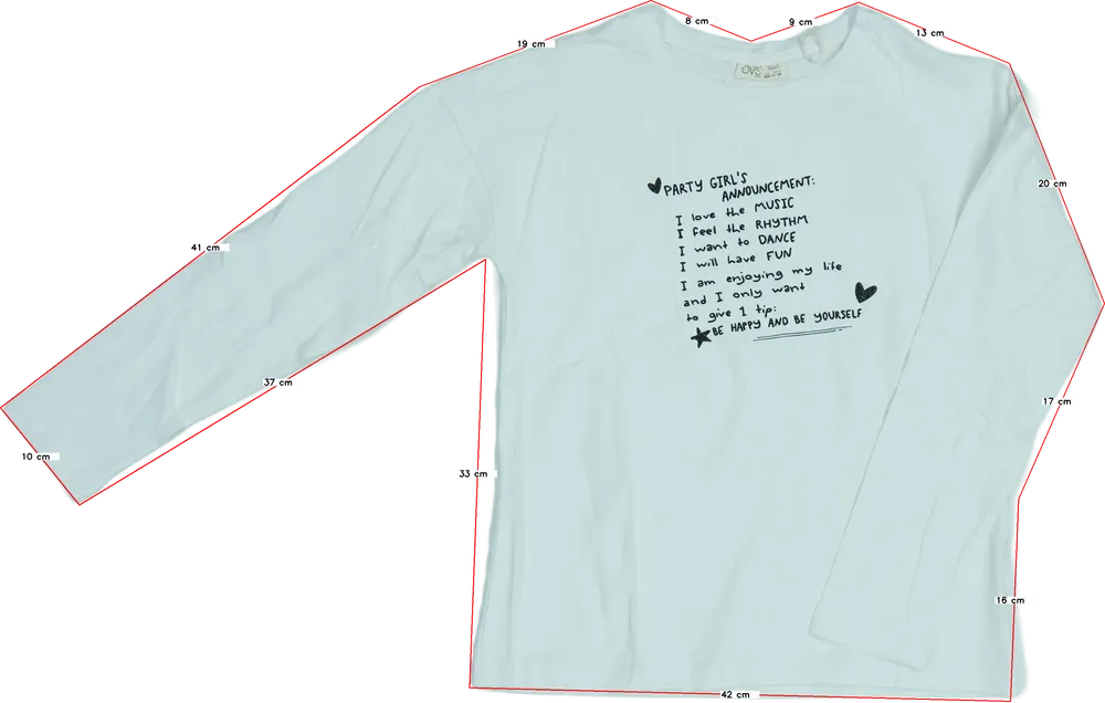 Fehér OVS Hosszú ujjú felső EU 152 / UK 12 év / US 12 év/L