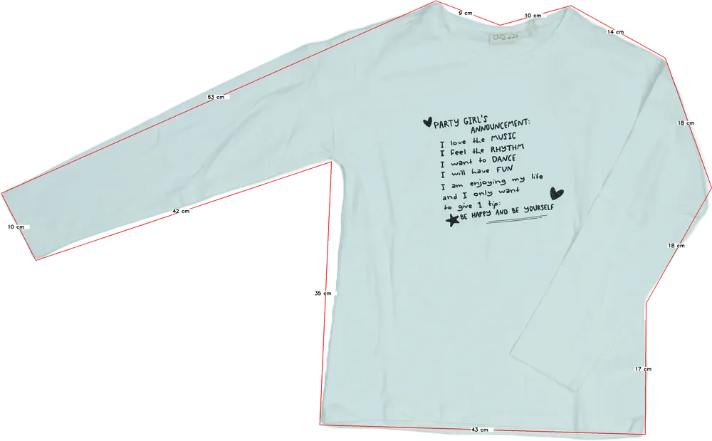 Fehér OVS Hosszú ujjú felső EU 158 / UK 13 év / US 14 év/XL