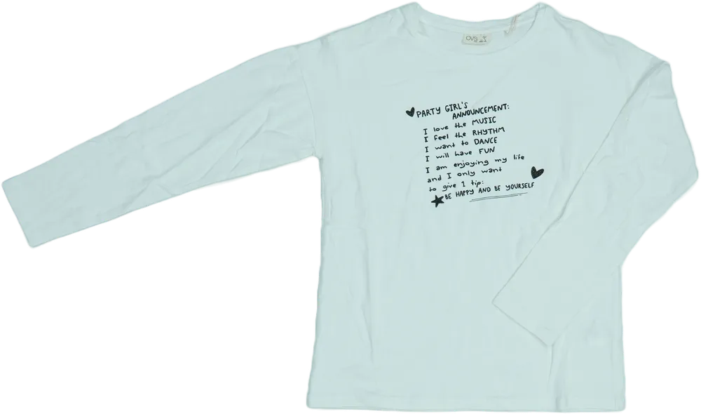 Fehér OVS Hosszú ujjú felső EU 164 / UK 14 év / US 14 év/XL