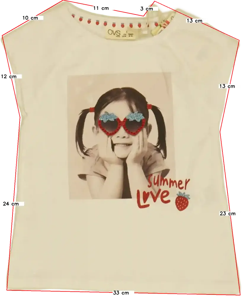 Fehér OVS Póló EU 104 / UK 4 év / US 4T/XS