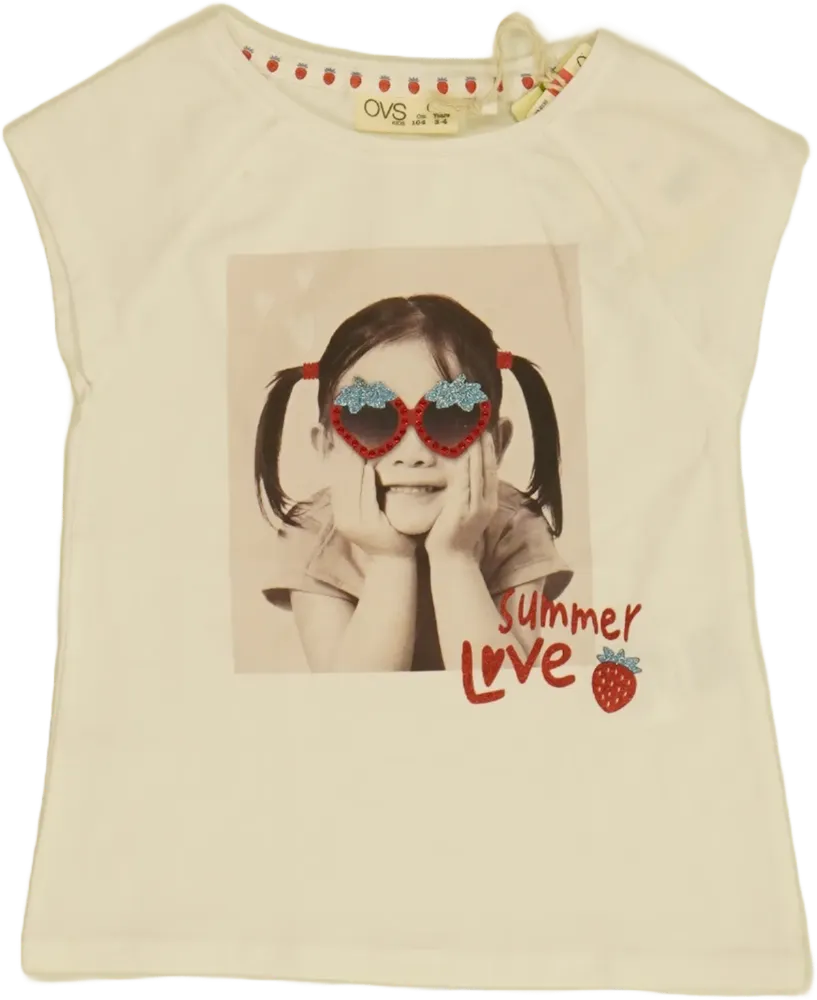 Fehér OVS Póló EU 104 / UK 4 év / US 4T/XS