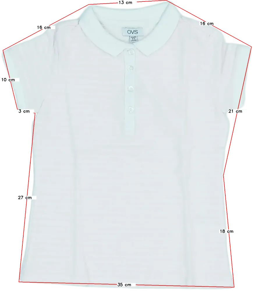 Fehér OVS Galléros póló EU 110 / UK 5 év / US 5 év/XS