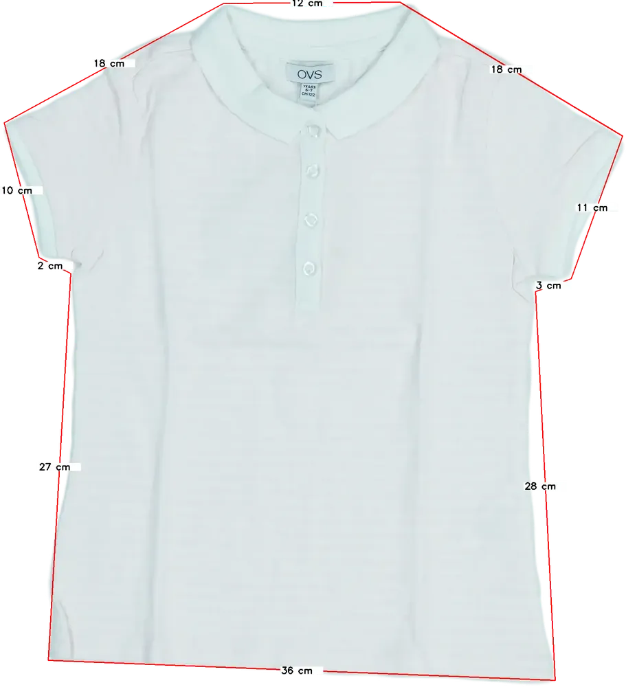 Fehér OVS Galléros póló EU 122 / UK 7 év / US 7 év/M