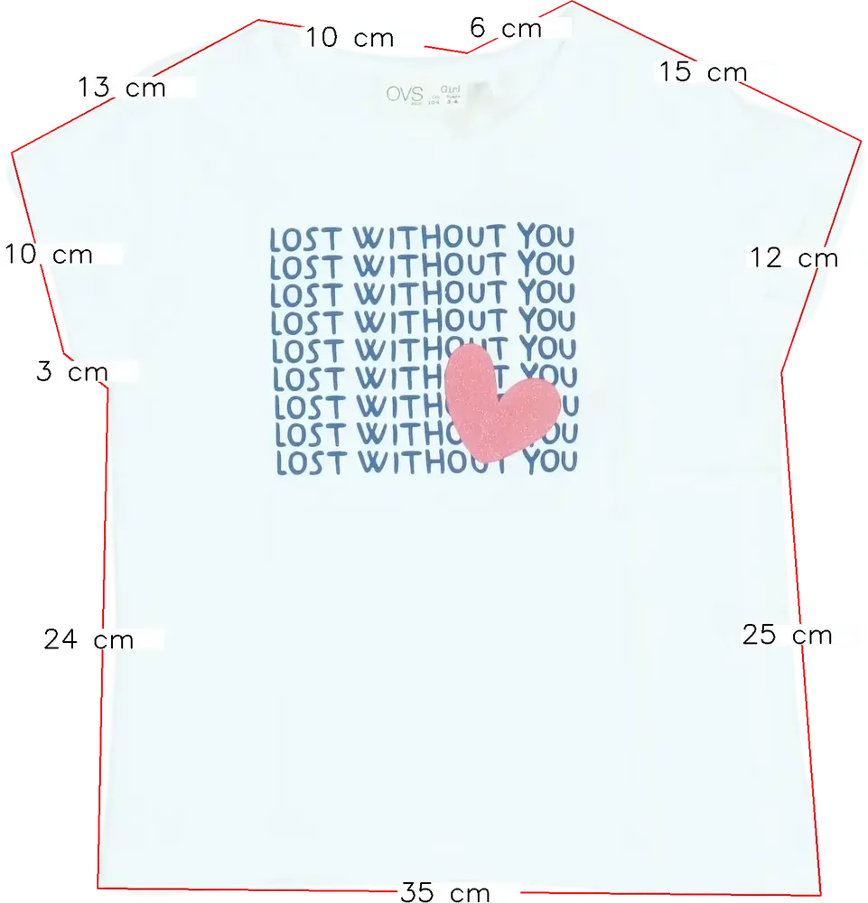 Fehér OVS Póló EU 104 / UK 4 év / US 4T/XS