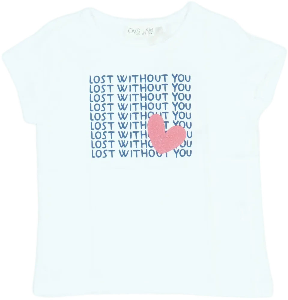 Fehér OVS Póló EU 104 / UK 4 év / US 4T/XS