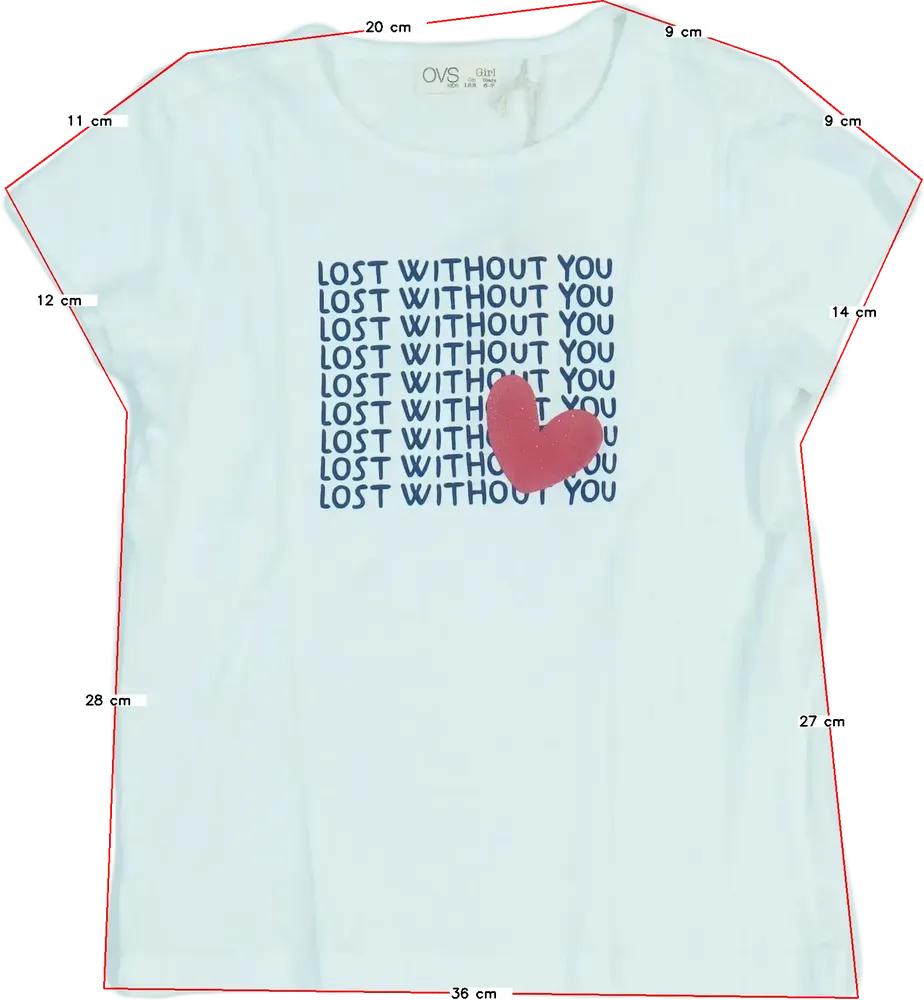 Fehér OVS Póló EU 122 / UK 7 év / US 7 év/M