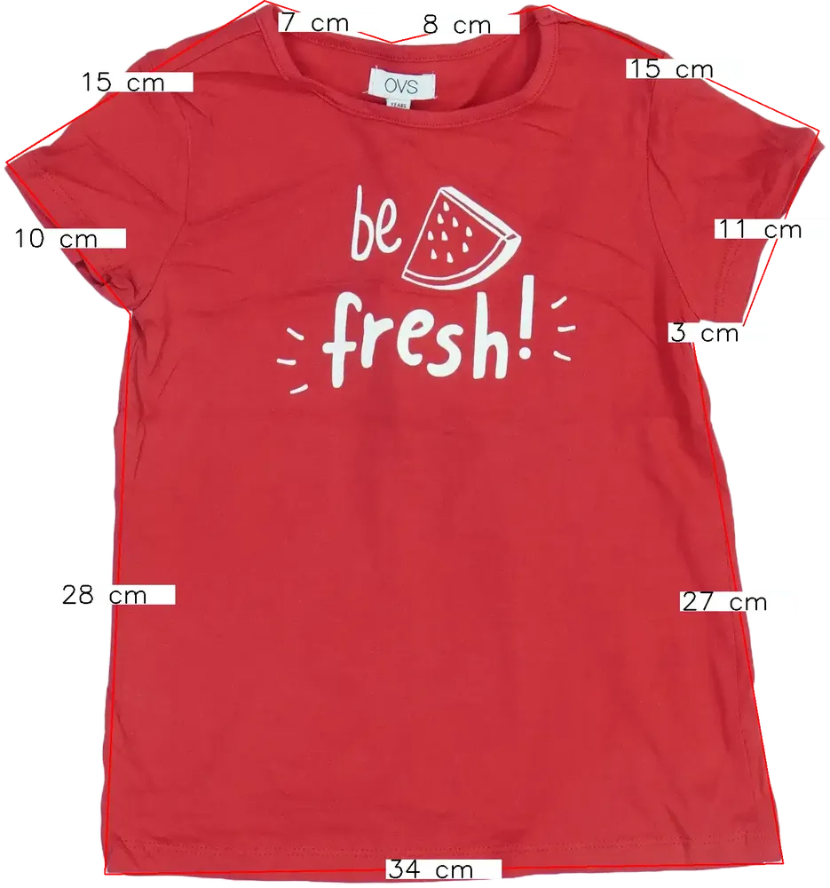 Piros OVS Póló EU 116 / UK 6 év / US 6 év/S