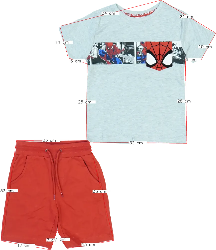 Többszínű Spiderman 2 részes szett - Felsőruházat és nadrág EU 104 / UK 4 év / US 4T/XS