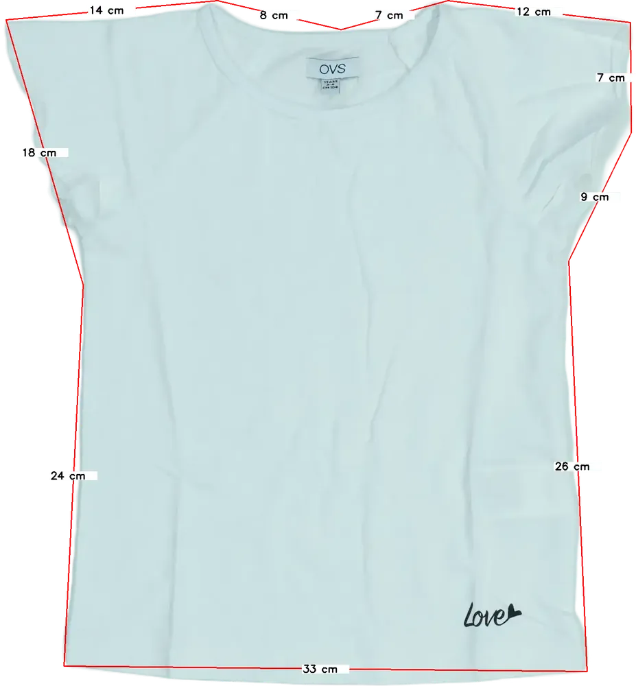 Fehér OVS Póló EU 104 / UK 4 év / US 4T/XS