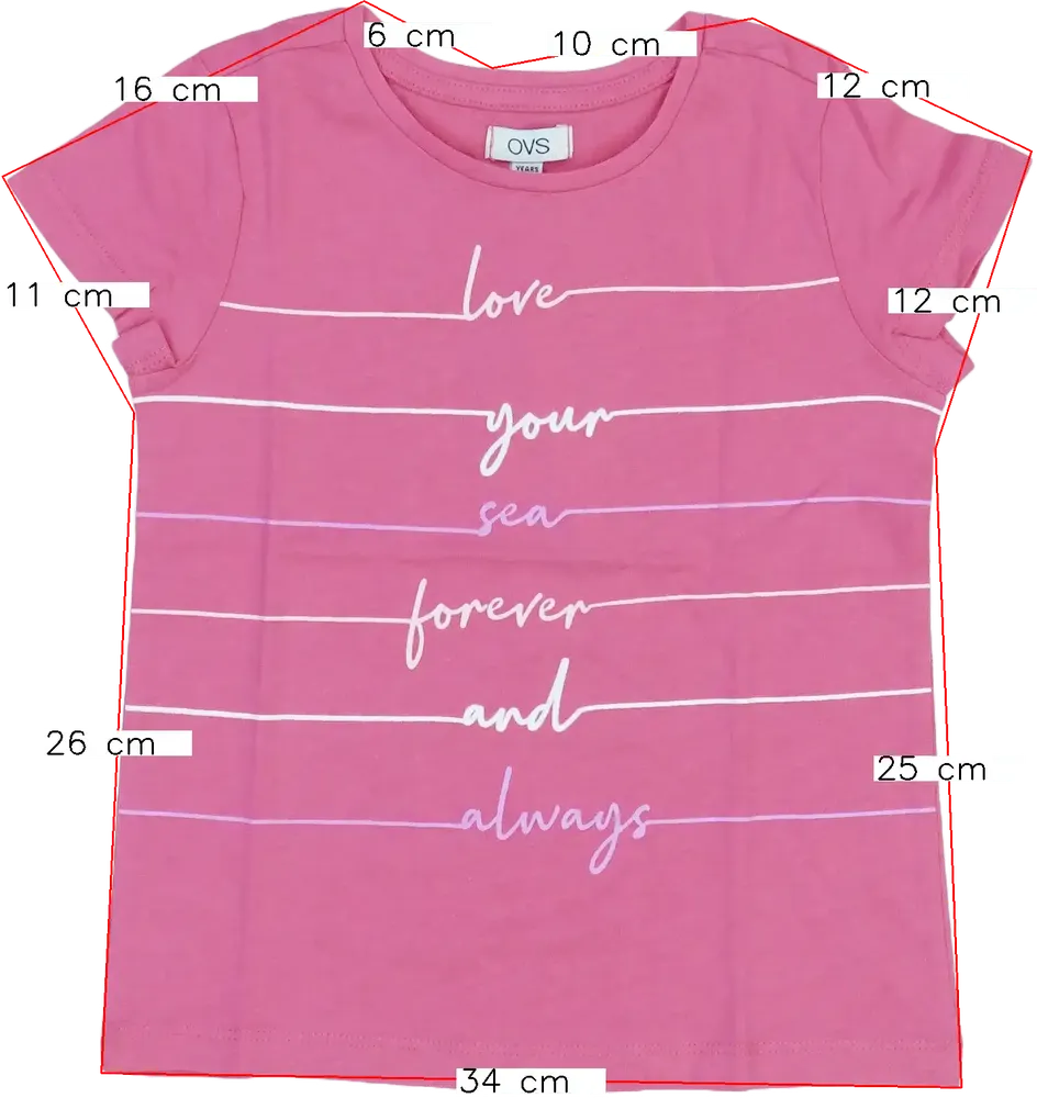 Rózsaszín OVS Póló EU 110 / UK 5 év / US 5 év/XS