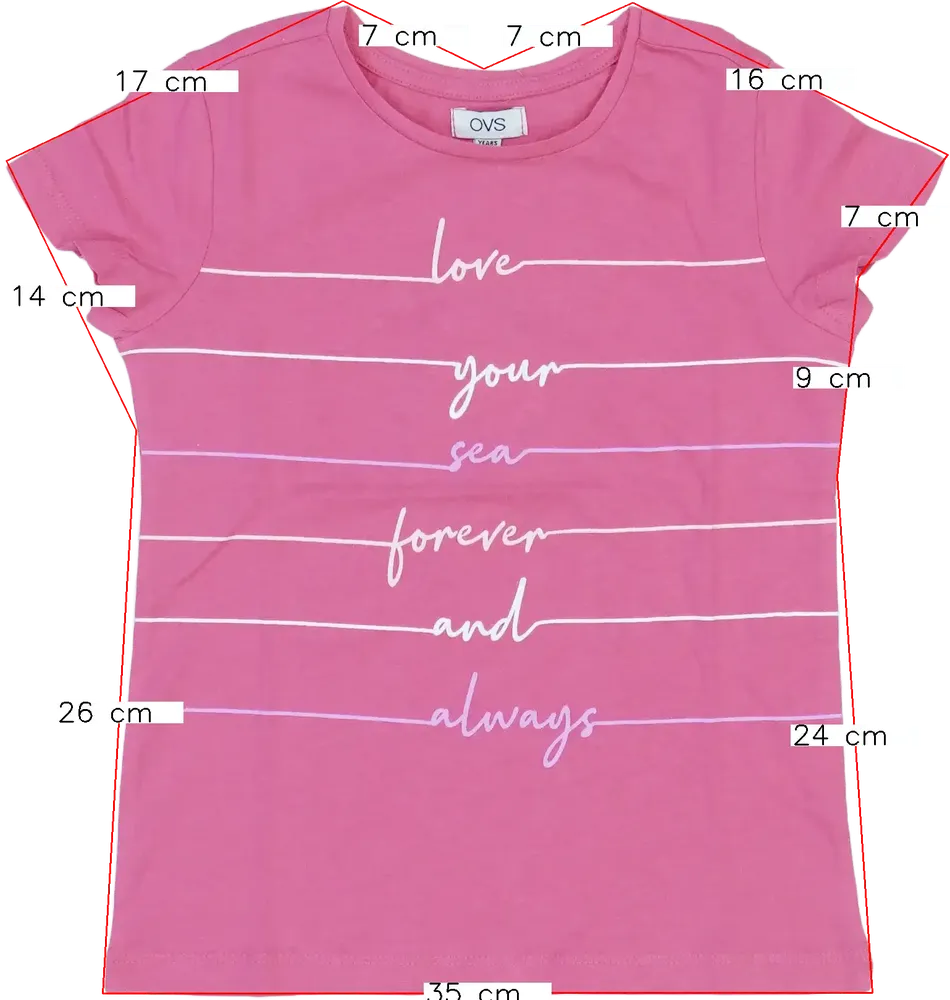Rózsaszín OVS Póló EU 116 / UK 6 év / US 6 év/S