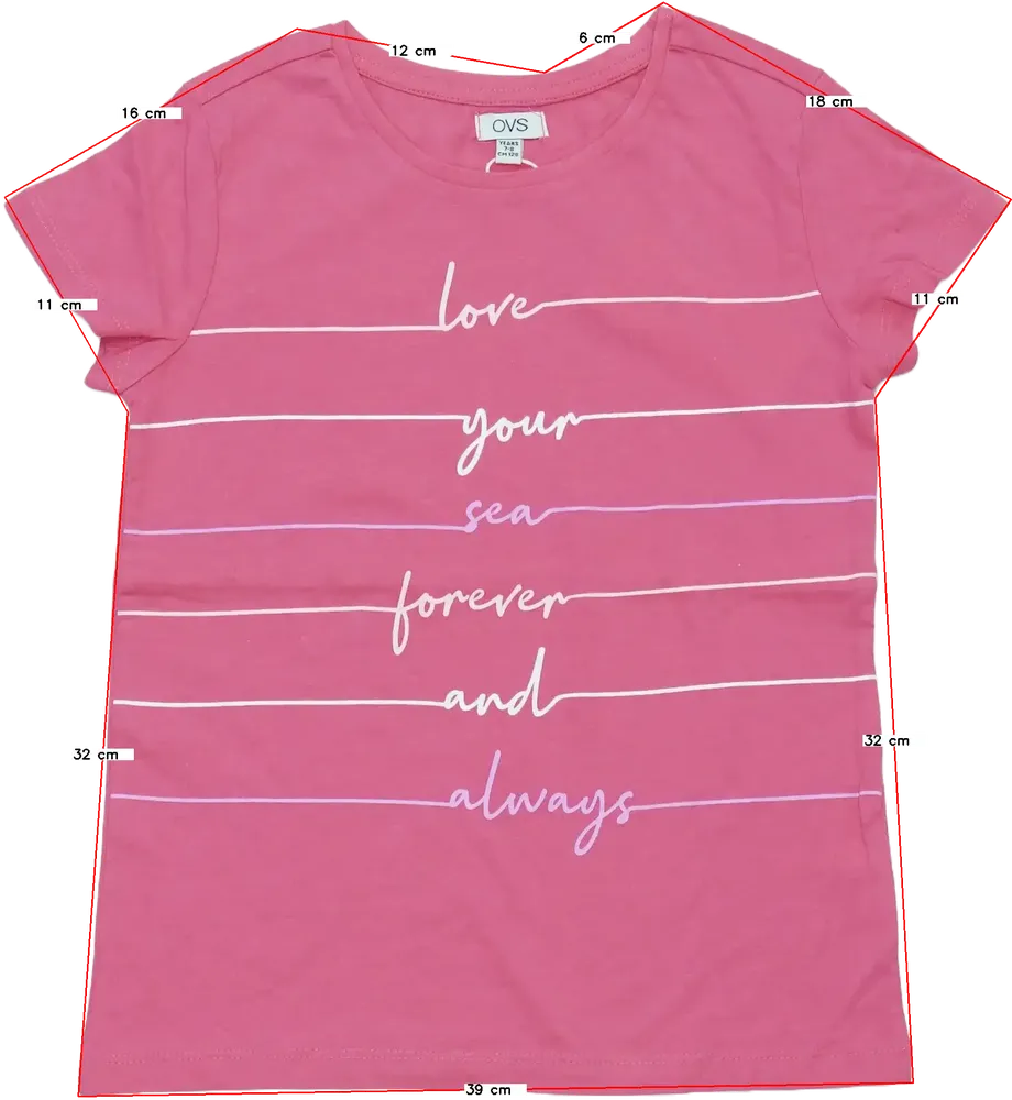 Rózsaszín OVS Póló EU 128 / UK 8 év / US 8 év/M