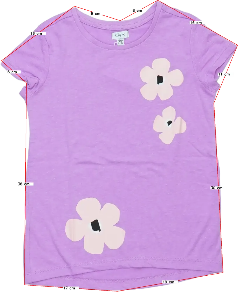 Lila OVS Póló EU 122 / UK 7 év / US 7 év/M