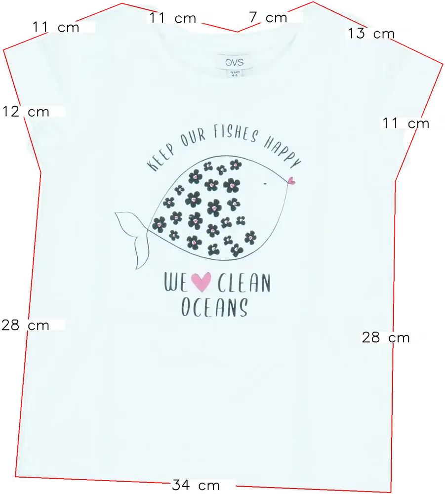 Fehér OVS Póló EU 110 / UK 5 év / US 5 év/XS