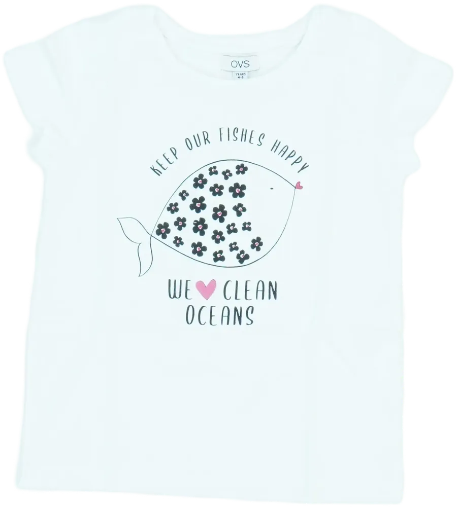 Fehér OVS Póló EU 110 / UK 5 év / US 5 év/XS