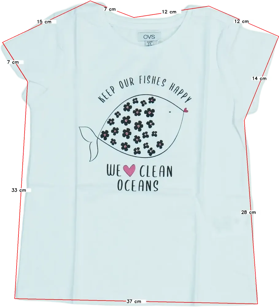 Fehér OVS Póló EU 116 / UK 6 év / US 6 év/S