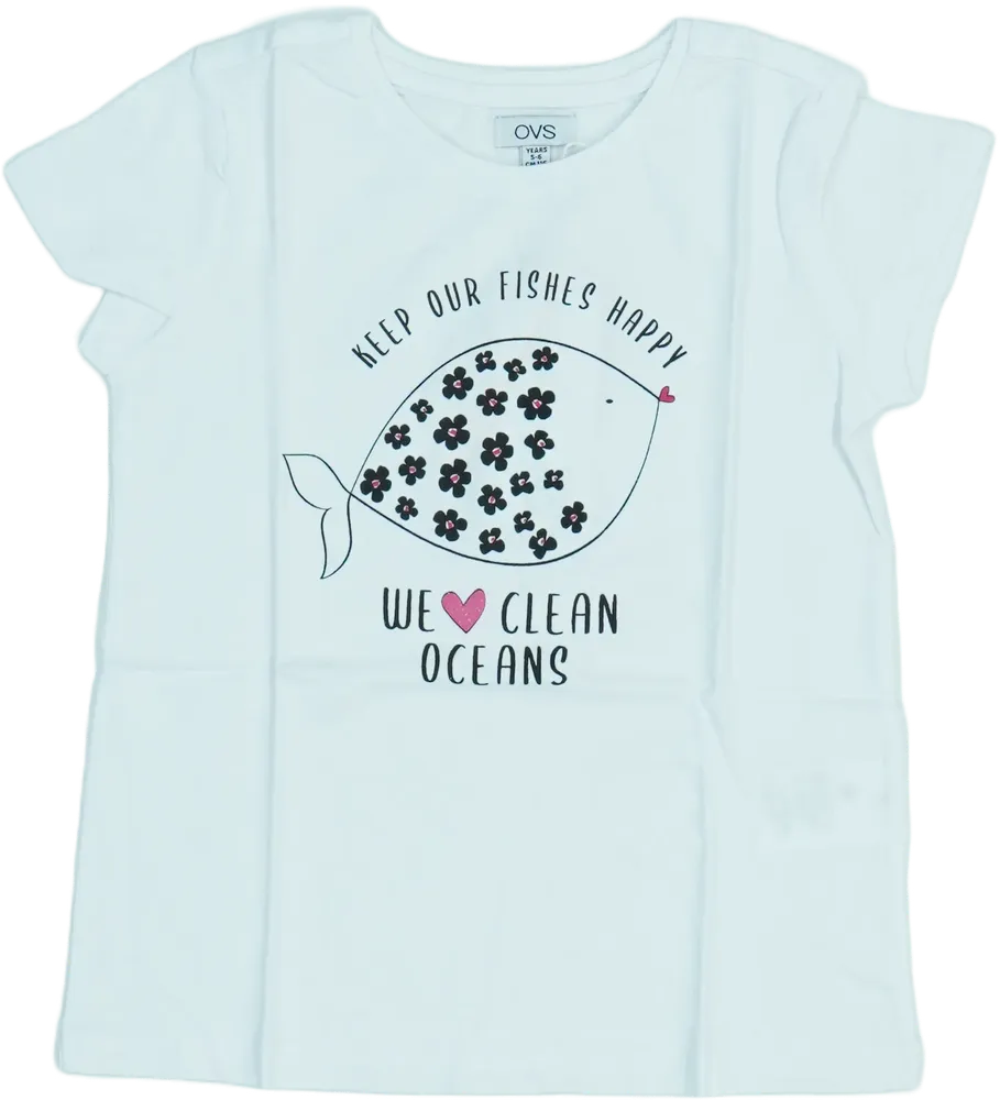 Fehér OVS Póló EU 116 / UK 6 év / US 6 év/S