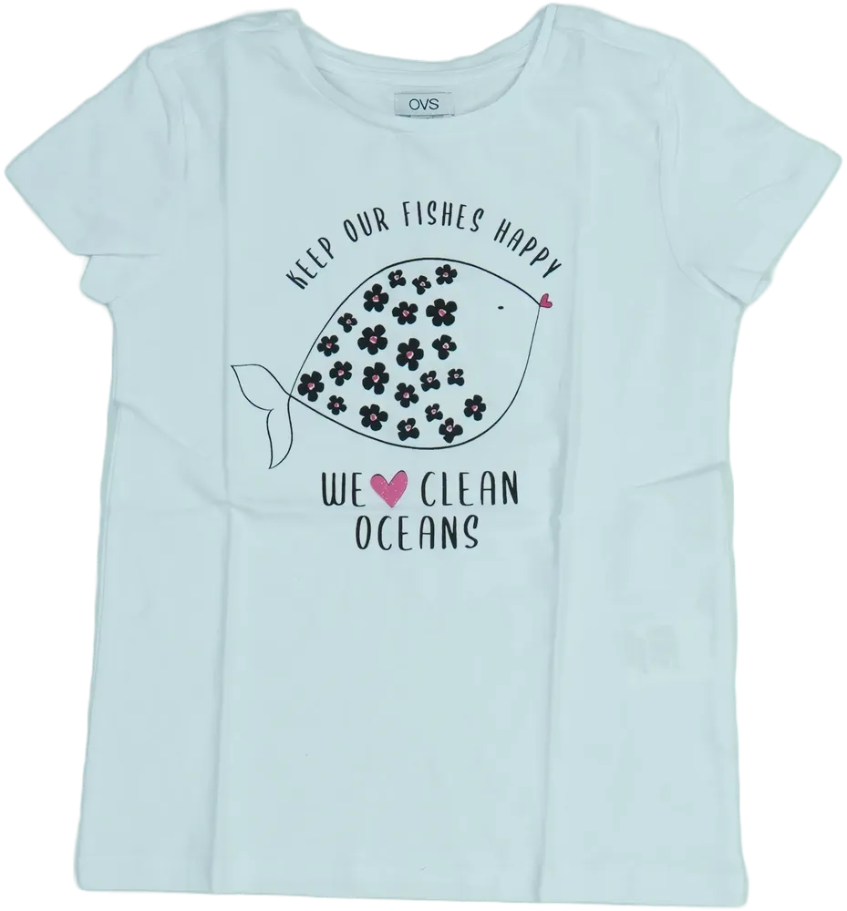 Fehér OVS Póló EU 128 / UK 8 év / US 8 év/M