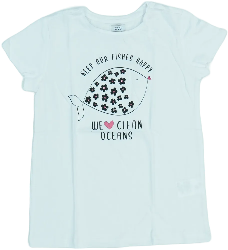 Fehér OVS Póló EU 140 / UK 10 év / US 10 év/L