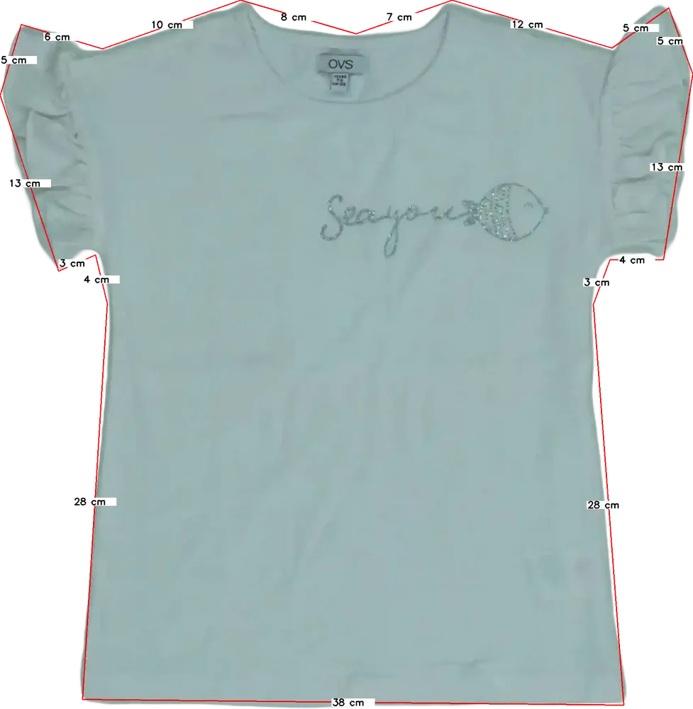 Fehér OVS Póló EU 128 / UK 8 év / US 8 év/M