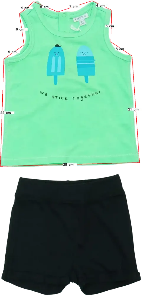 Zöld OVS - Fagottino 2 részes szett - Felsőruházat és nadrág EU 80 / UK 9-12 hónap / US 12 hónap